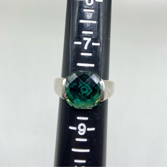 Bask Sterling Silver Green Gemstone Ring - Picture 8 of 8